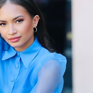 Zara Blue Mesh Blouse 💙
